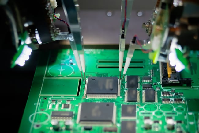 Automation machine working on a printed circuit board