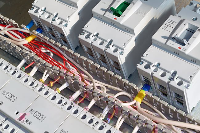 Close up of a custom cable assembly.