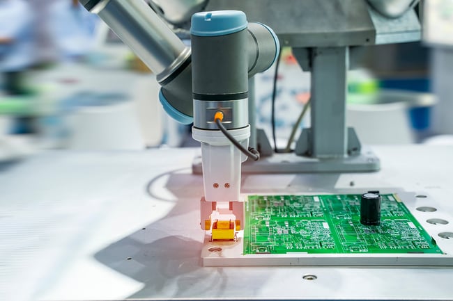 Close up of electronic contract manufacturing.