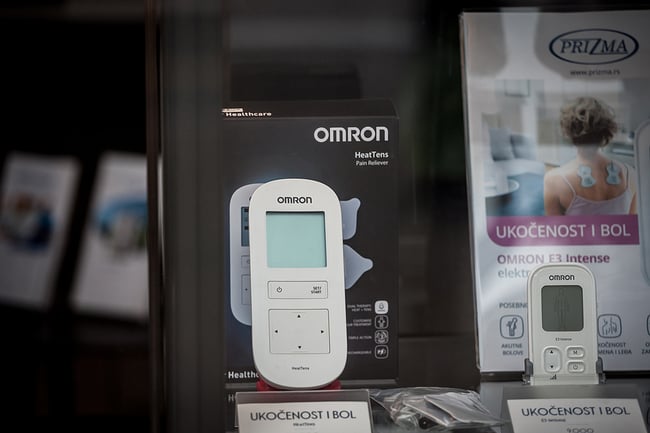 Medical devices on display in a store.
